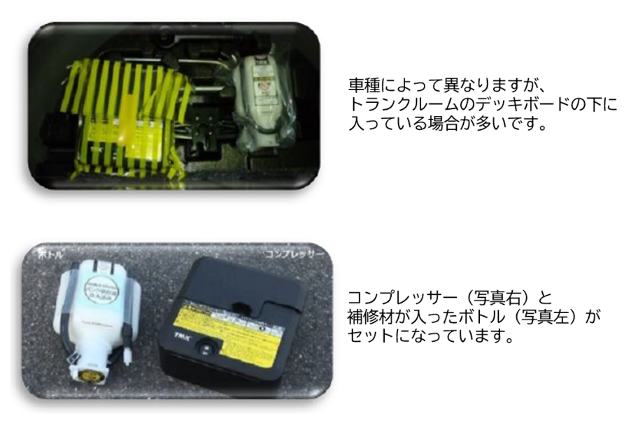 パンク修理キット,使い方,対処法