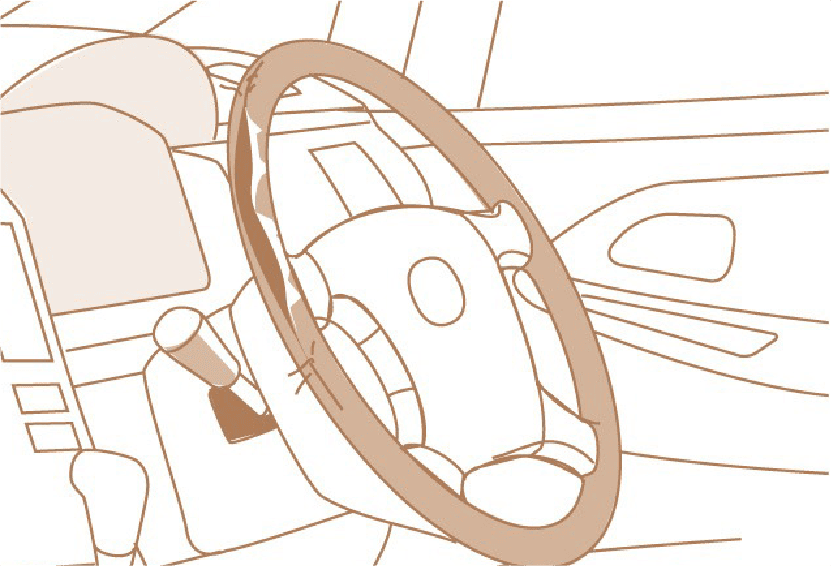 例：ステアリング皮革の破れ・ほつれ